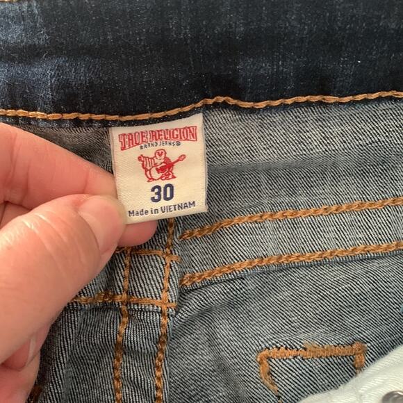 True religion womens 30 jeans skinny glitter button distressed denim - Picture 3 of 13